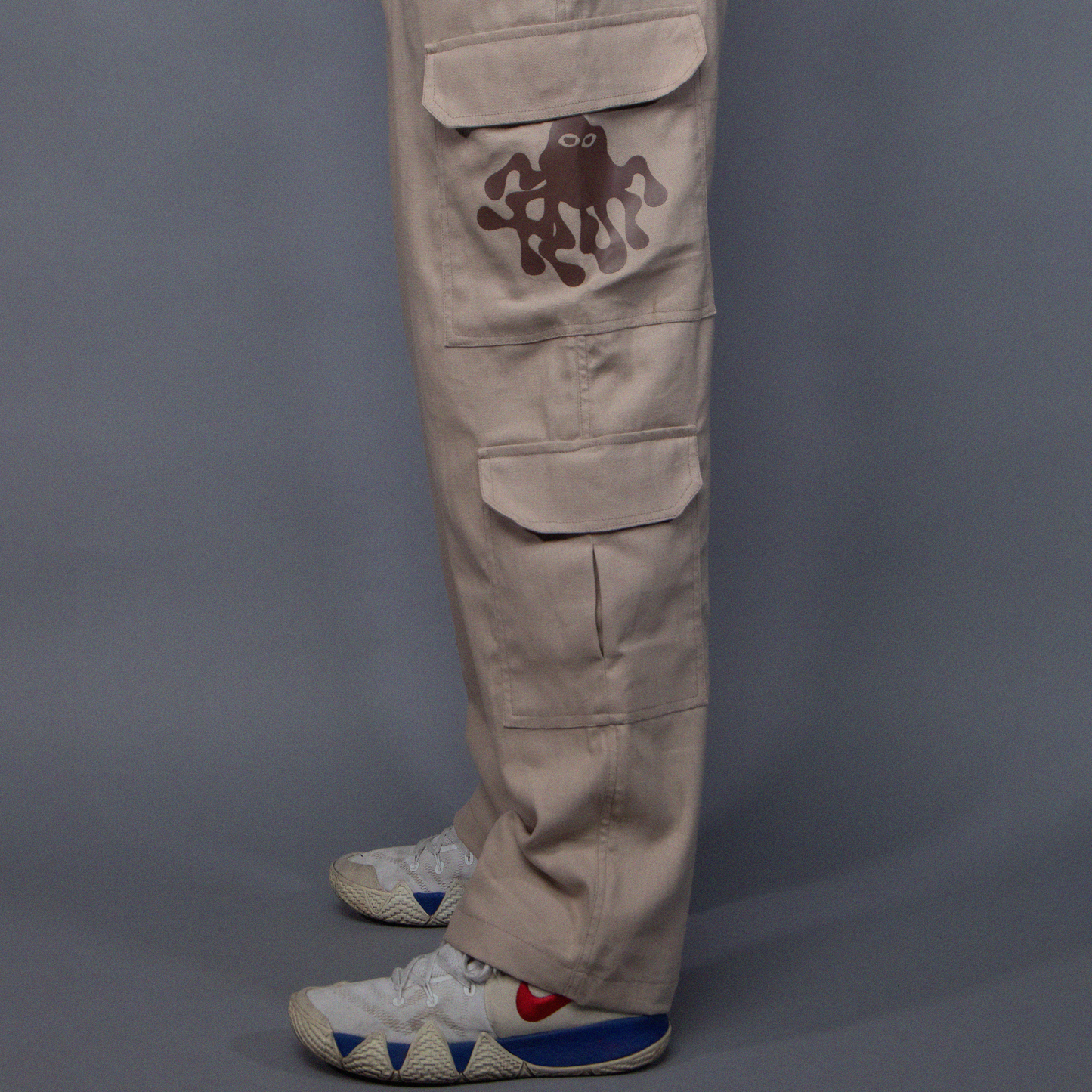 Basic Beige Straight-fit Cargos