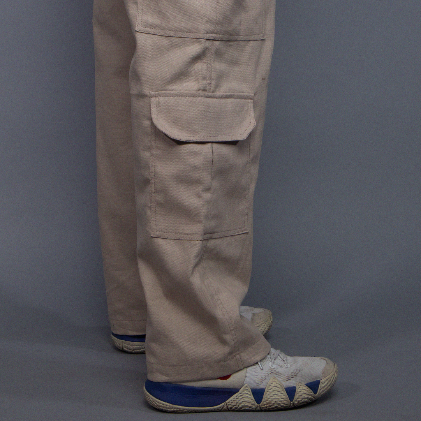 Basic Beige Straight-fit Cargos