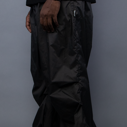 Polyester Baggy Parachute Pants - Black