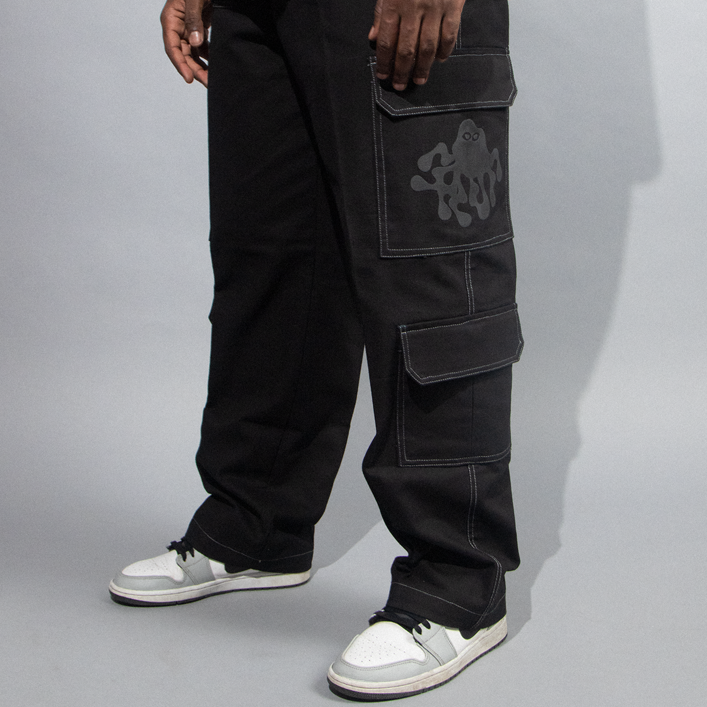 Basic Black Straight-fit Cargos